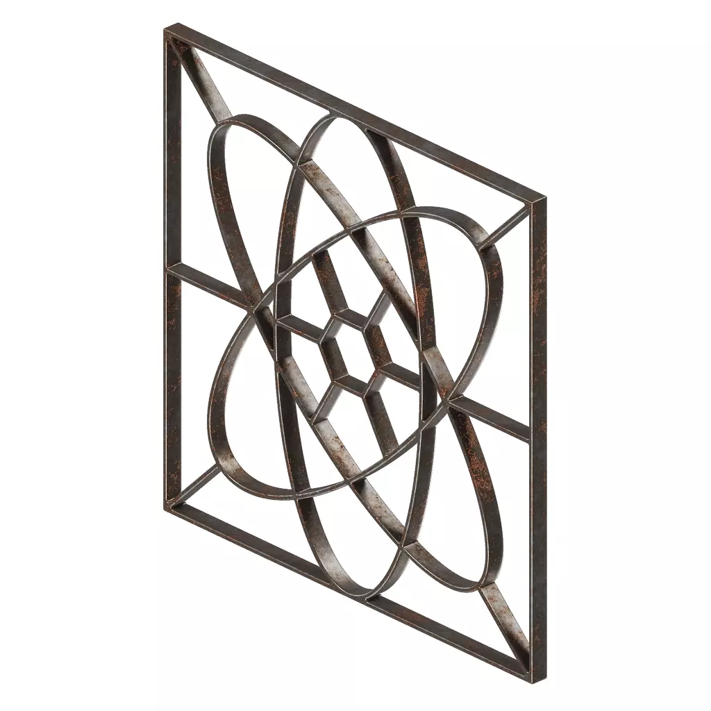 Rusty Fabulous Window Grill 3D model_0
