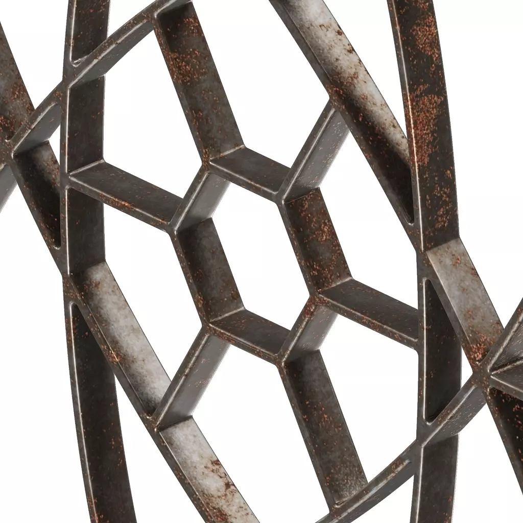 Rusty Fabulous Window Grill 3D model_2