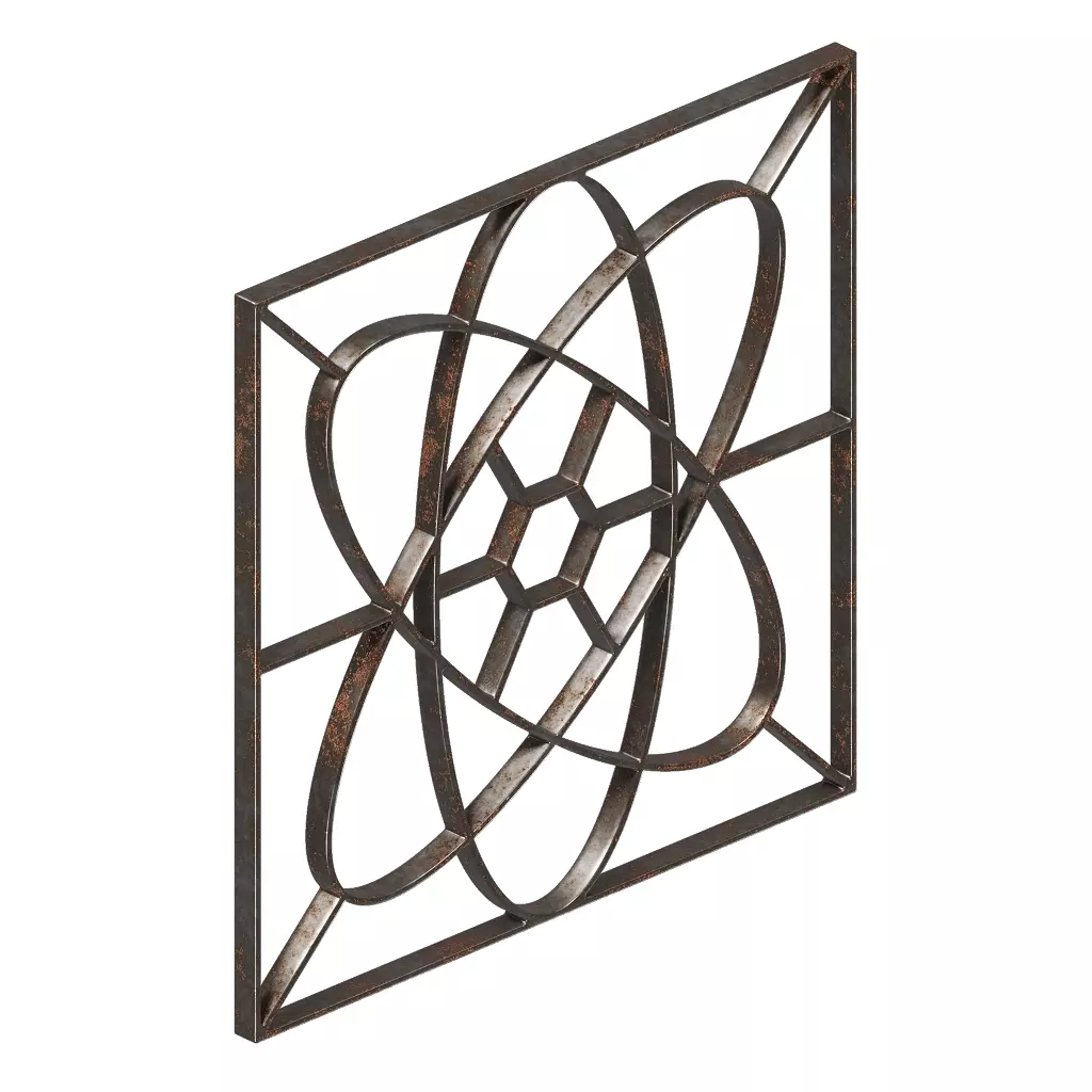 Rusty Fabulous Window Grill 3D model_1