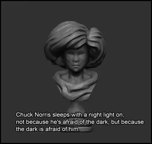 Chuck bust of girl 3D print model