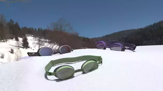 Goggles Snowbank - Keyshot with bonus files