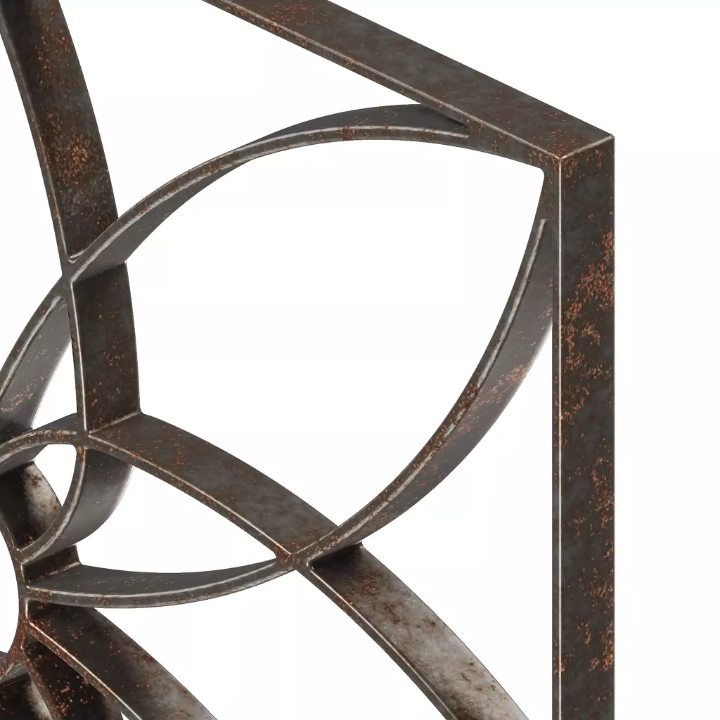 Rusty Gorgeous Window Grill 3D model_3