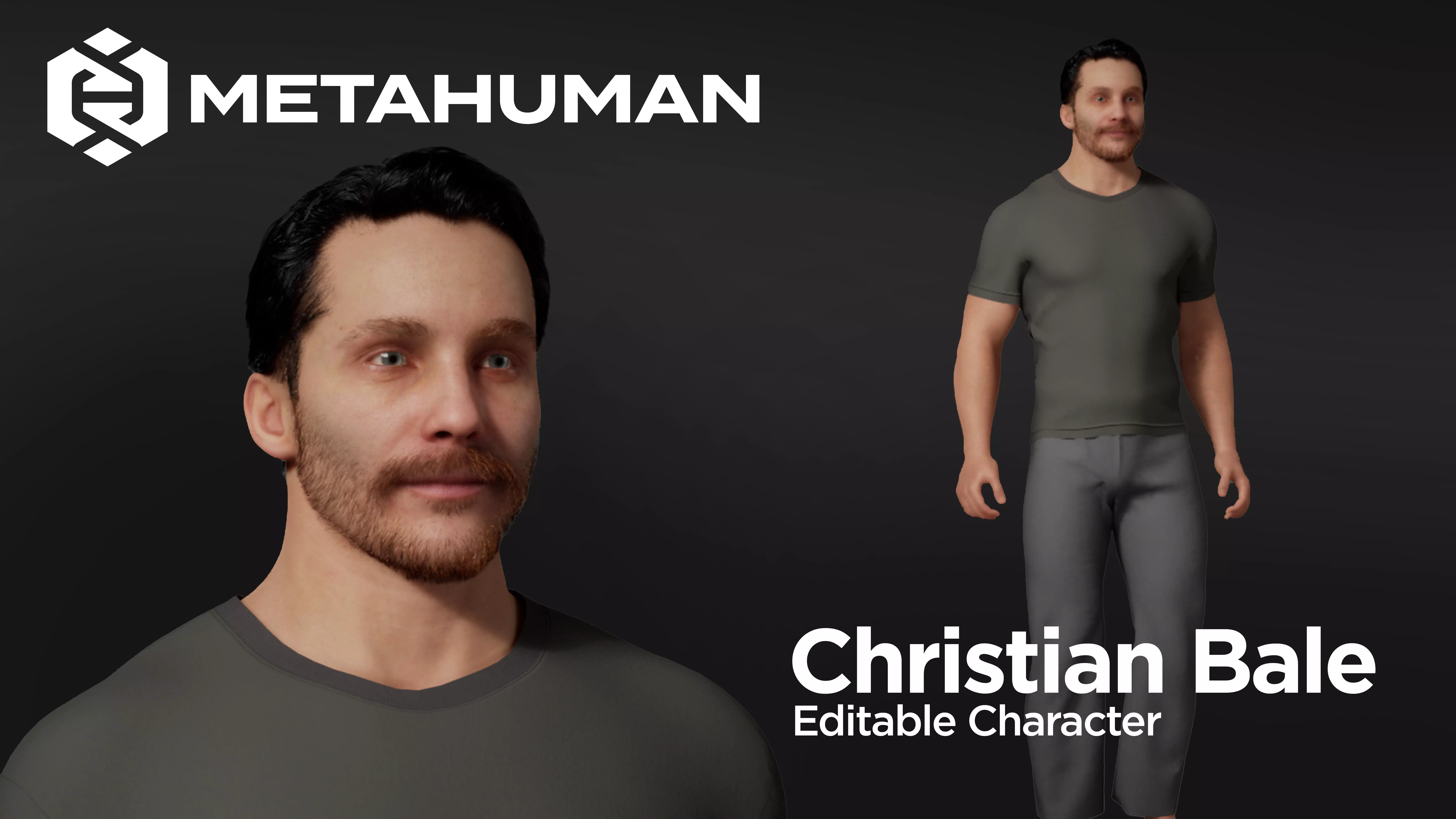 Christian Bale MetaHuman Low-poly 3D model_0