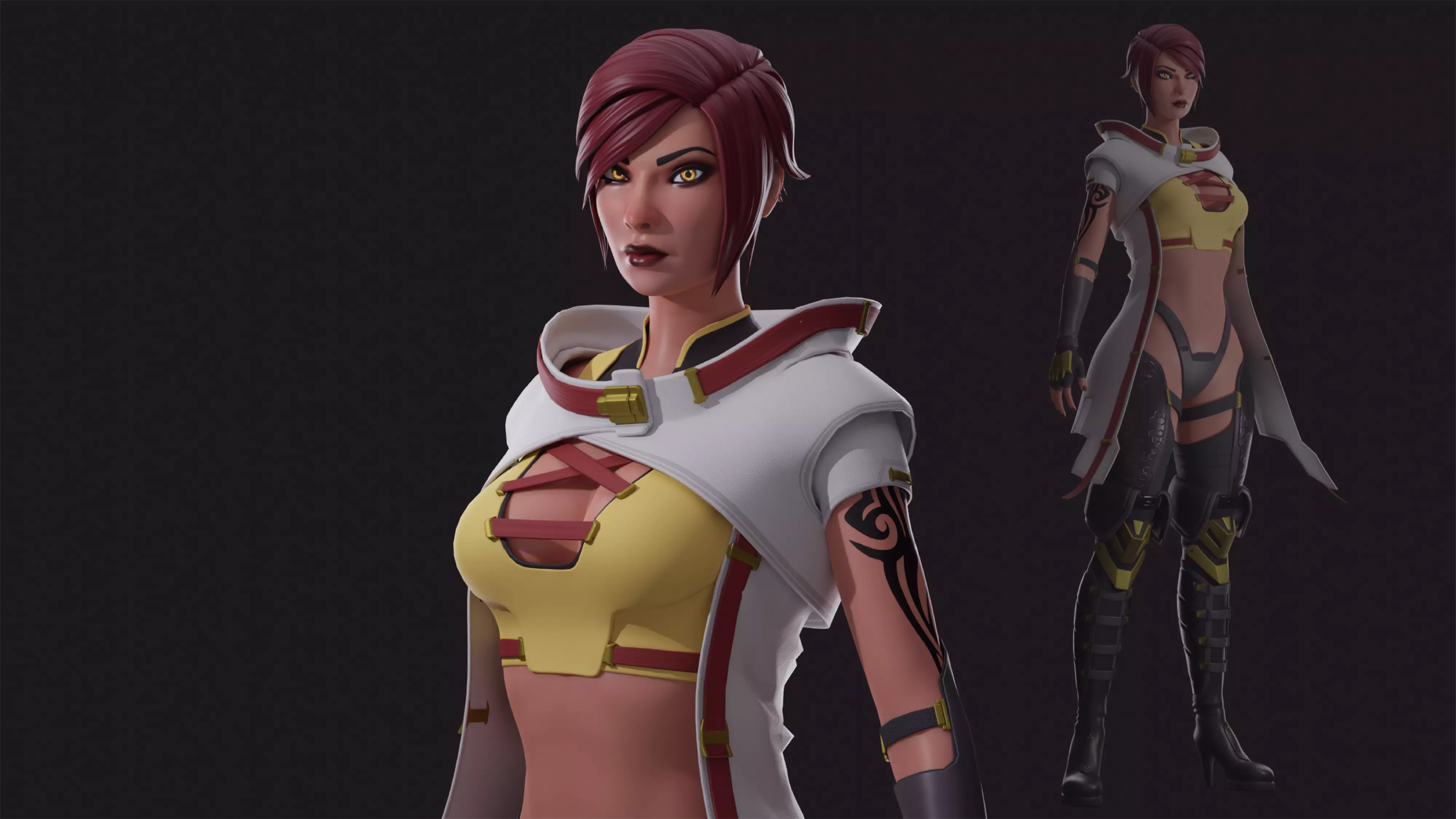 Rigged Female Character Free low-poly 3D model_0