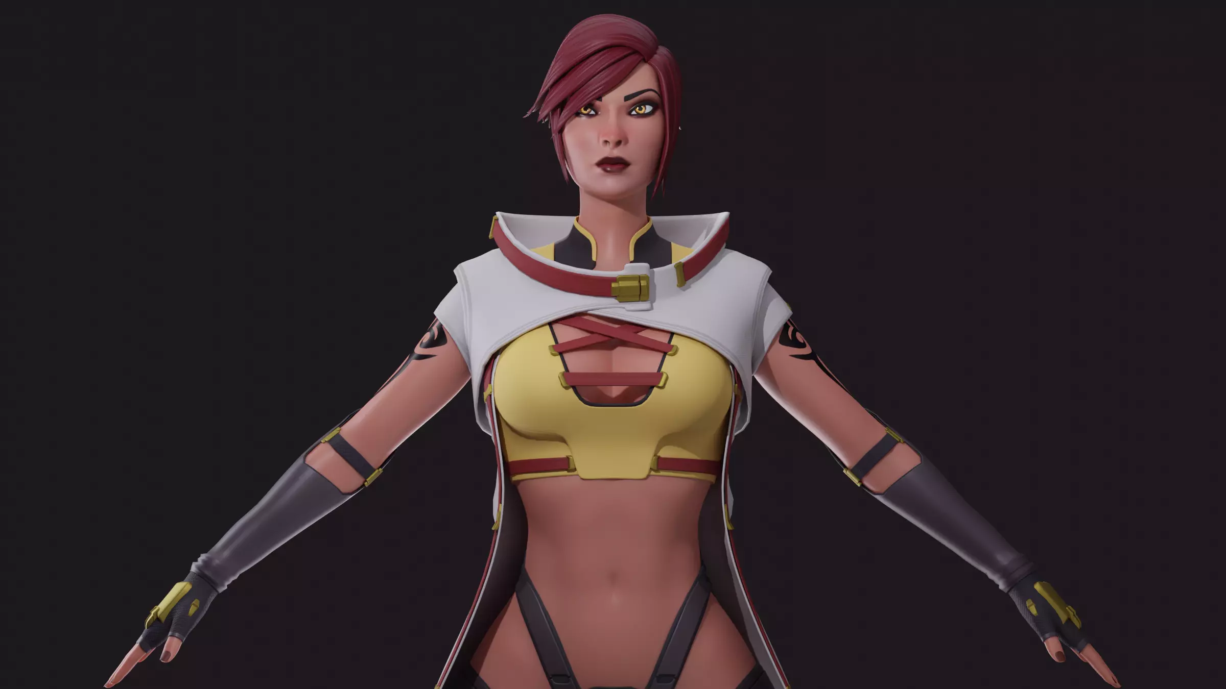 Rigged Female Character Free low-poly 3D model_1