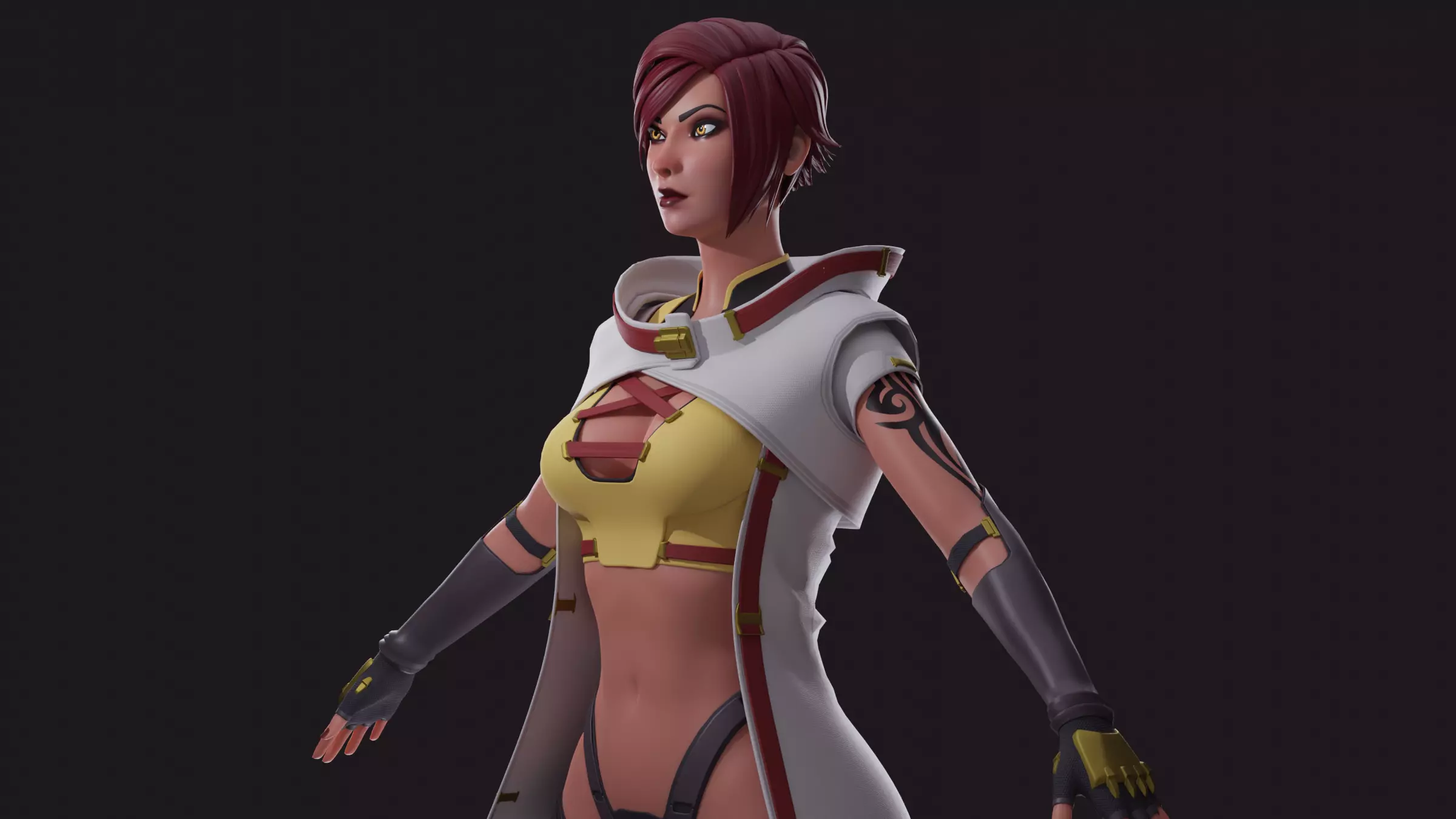 Rigged Female Character Free low-poly 3D model_2