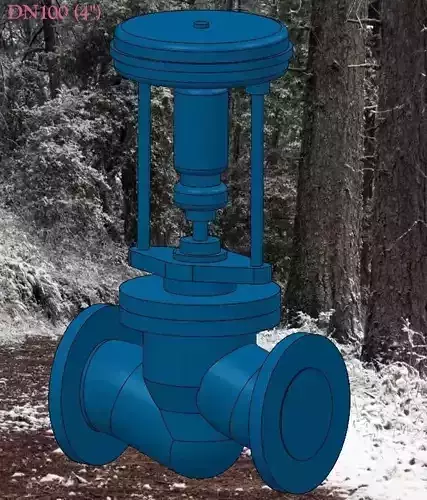 Pneumatic control valve for Catalogue in Plant3D