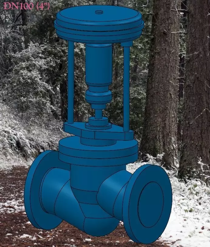 Pneumatic control valve for Catalogue in Plant3D 3D model