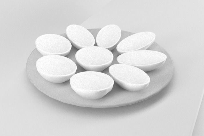 Asian Egg Tarts Low-poly 3D model_2