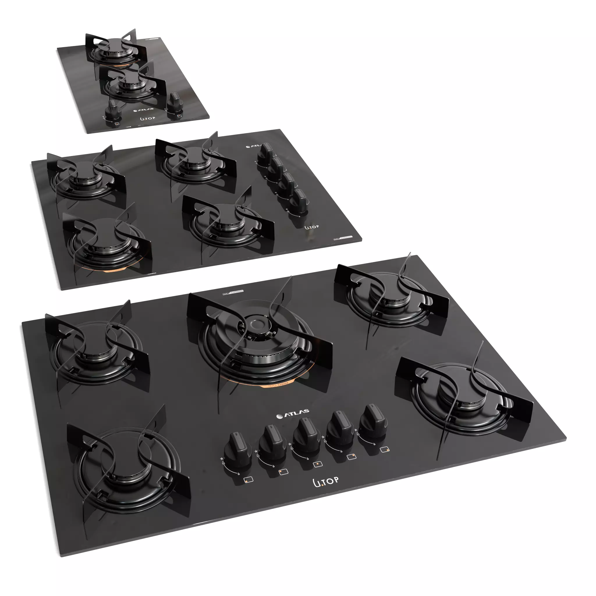 Cooktop Atlas Utop Set 2-4-5 Burners - Gas Hobs Collection 3D model_0