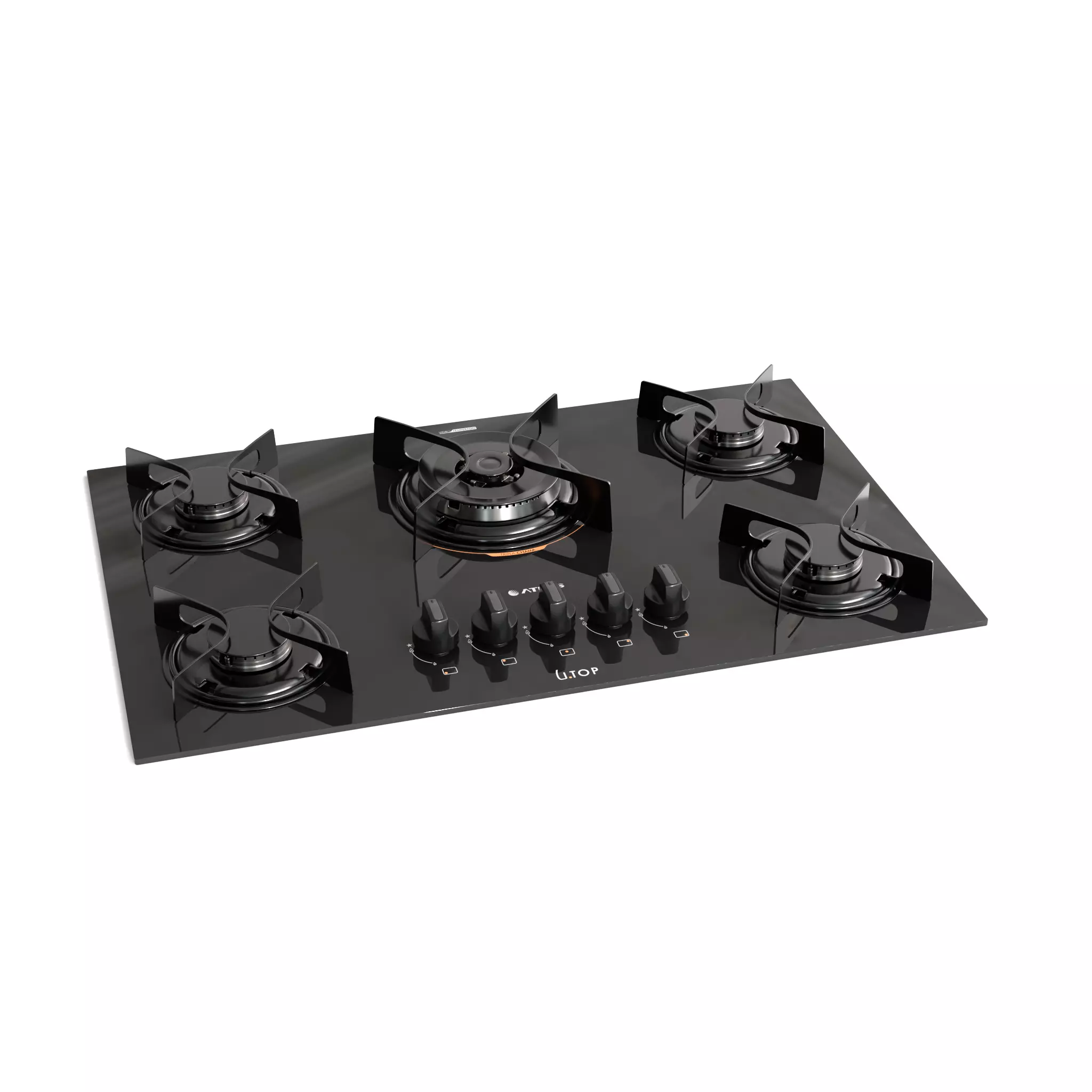 Cooktop Atlas Utop Set 2-4-5 Burners - Gas Hobs Collection 3D model_7