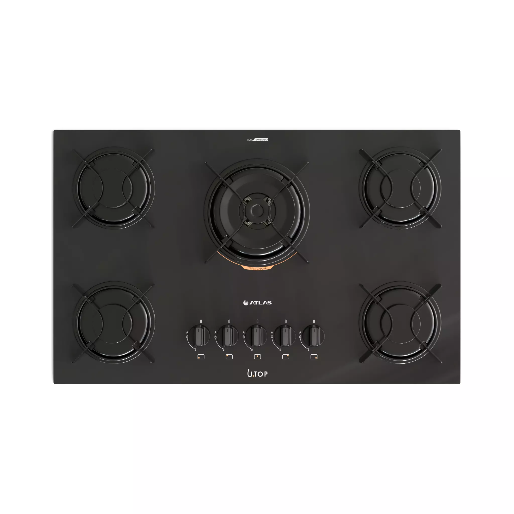 Cooktop Atlas Utop Set 2-4-5 Burners - Gas Hobs Collection 3D model_9