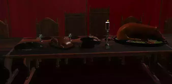 Medieval Table Setting  3D model