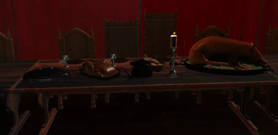 Medieval Table Setting  3D model_0