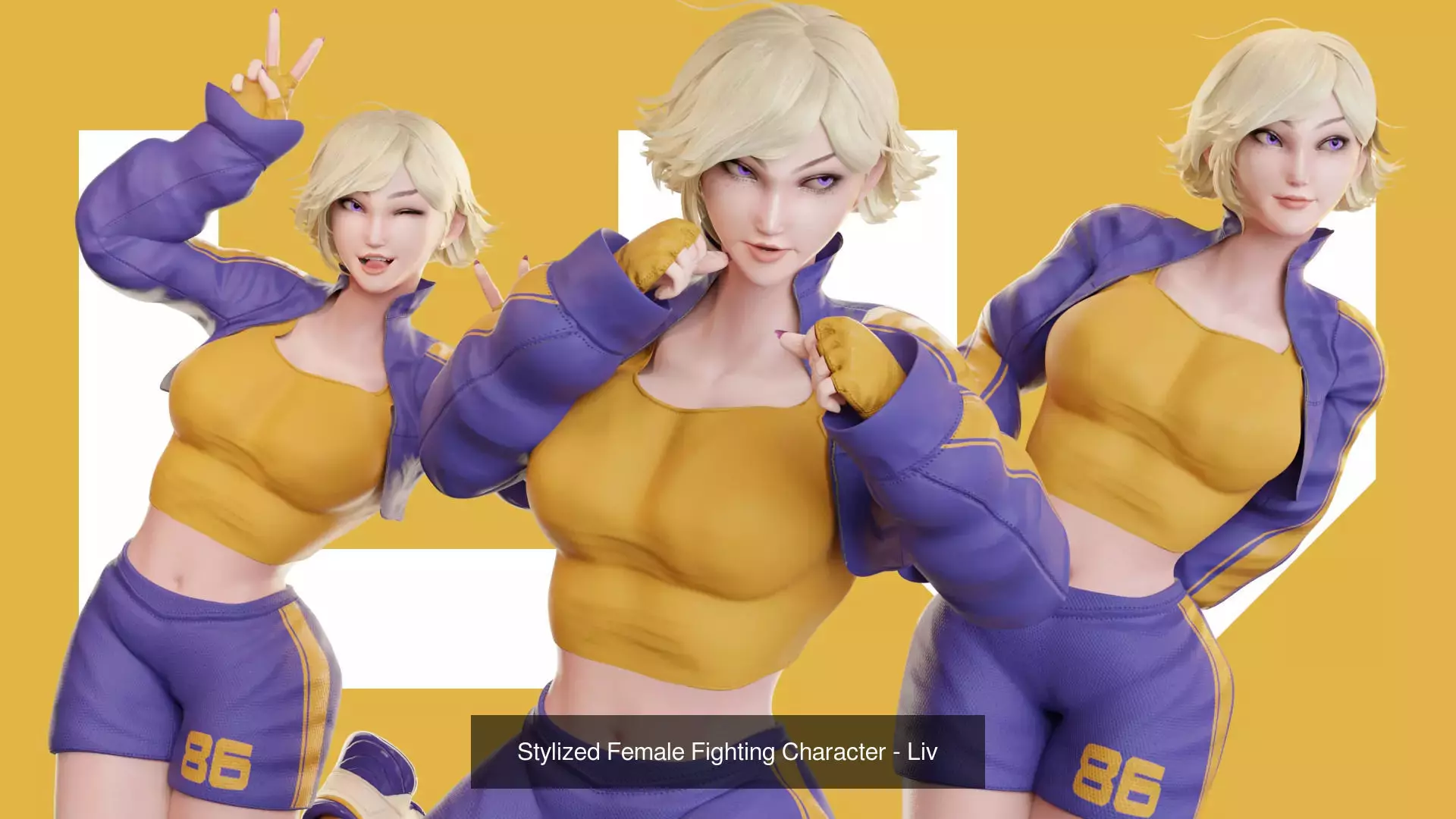 STYLIZED FIGHTING GAME CHARACTERS - BUNDLE EDITION 3D Model Collection_5