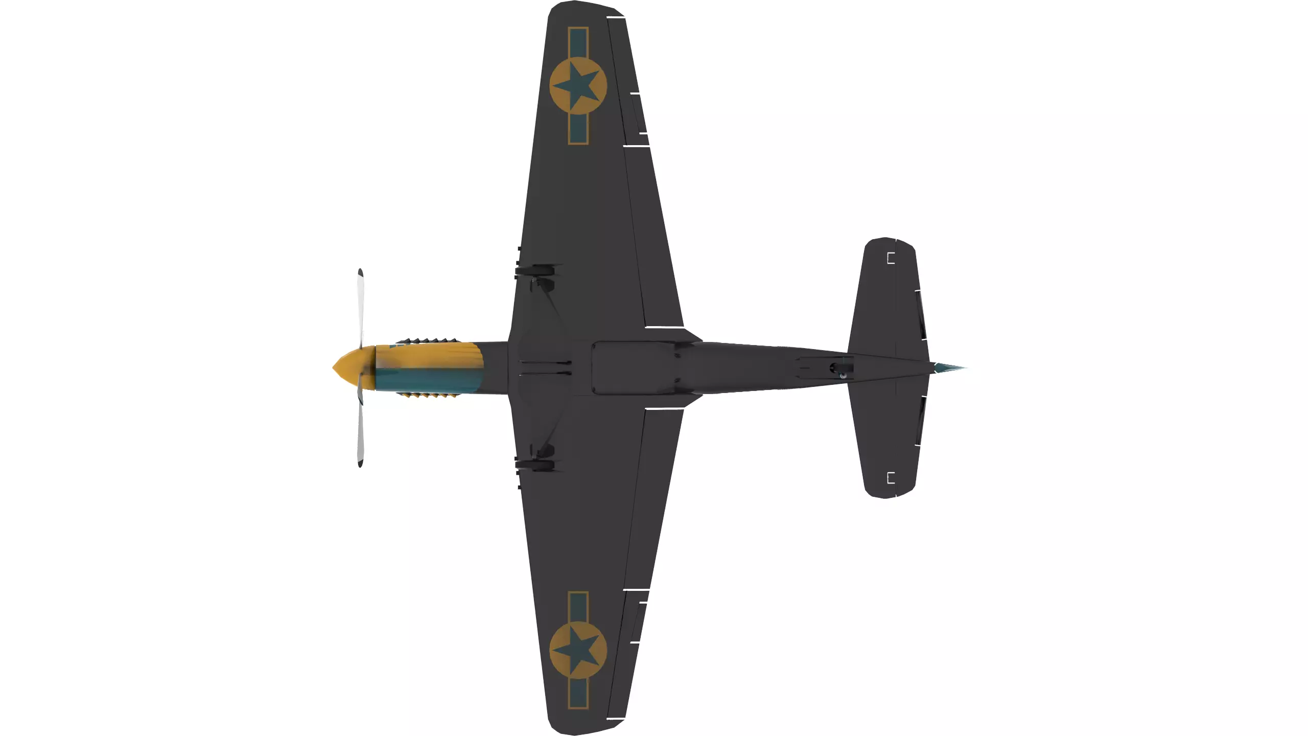 P-51D MUSTANG BLACK  Low-poly 3D model_6