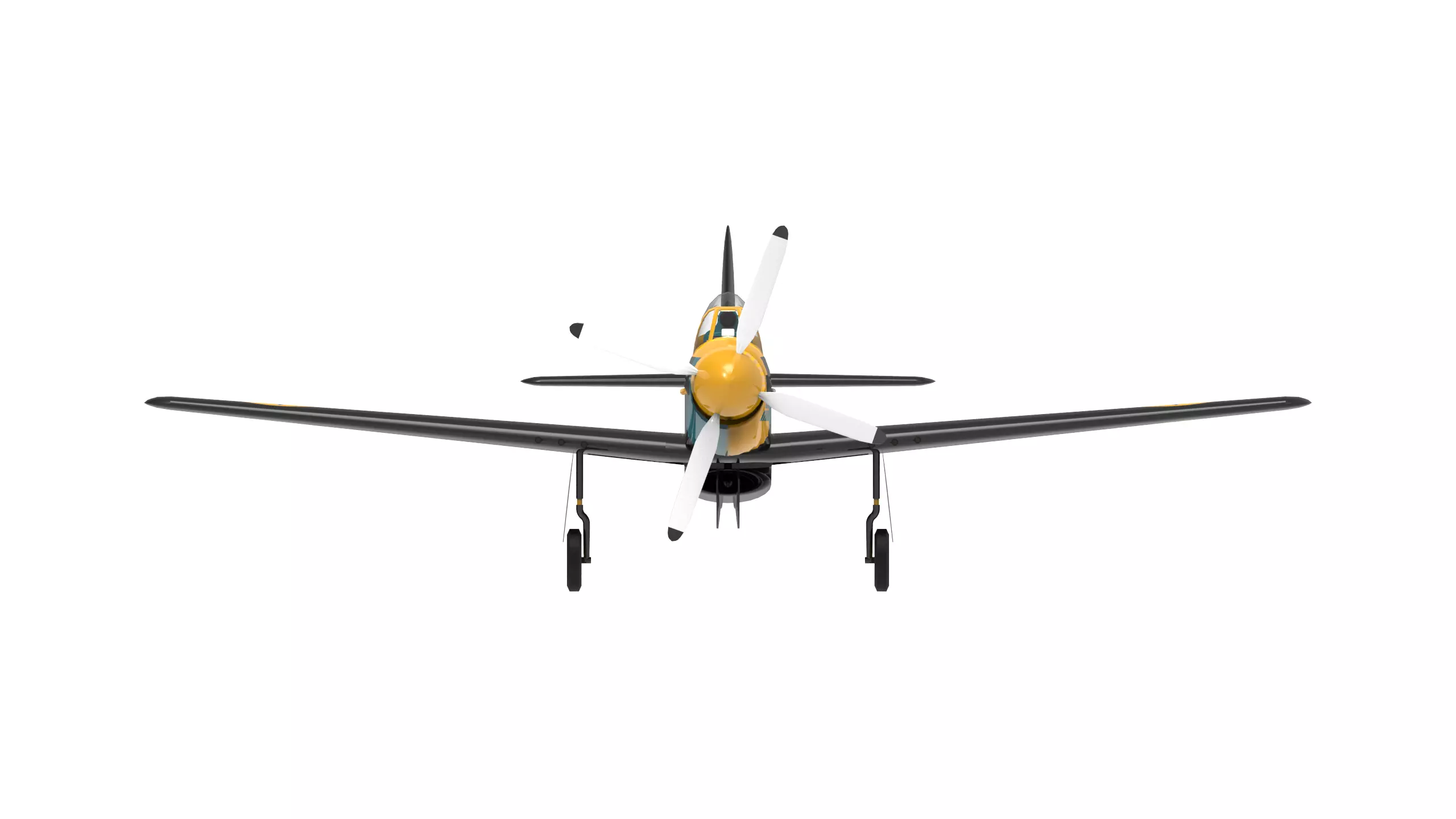 P-51D MUSTANG BLACK  Low-poly 3D model_3