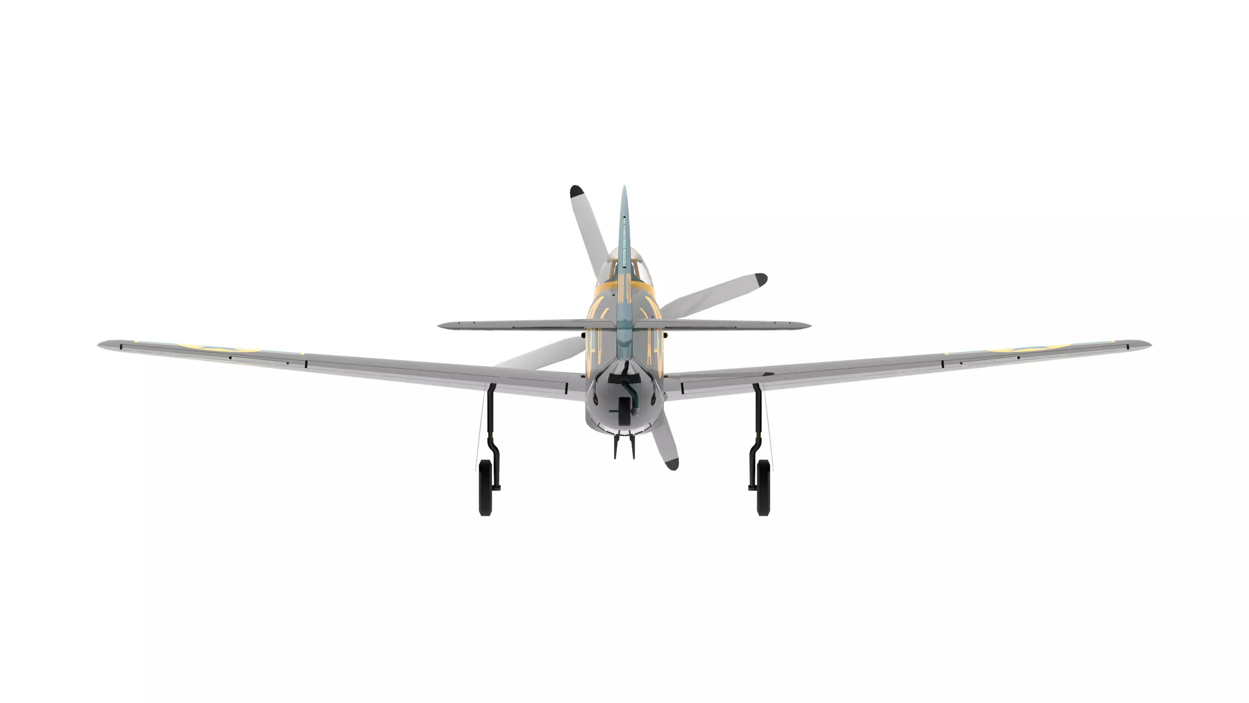 P-51D MUSTANG BLACK  Low-poly 3D model_4