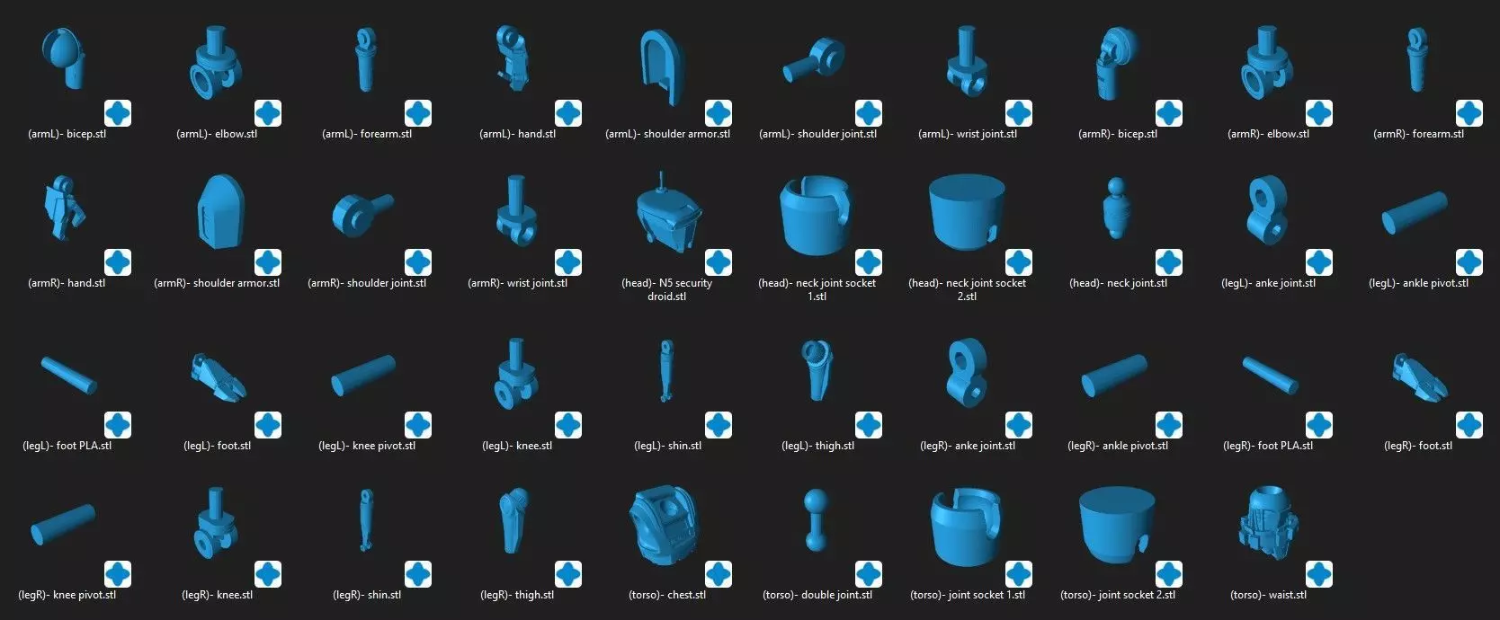 N5 Republic Security Droid One12 Scale STL Files 3D print model_3