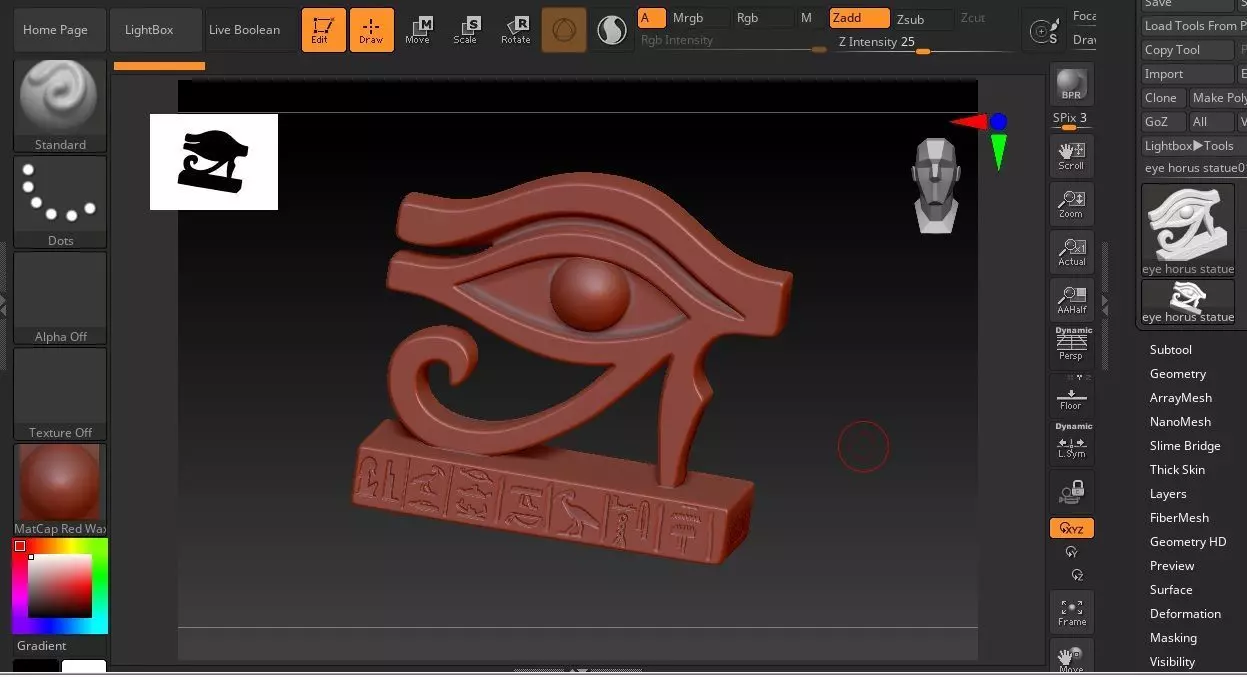 EYE HORUS STATUE ANCIENT EGYPT 3D print model_7