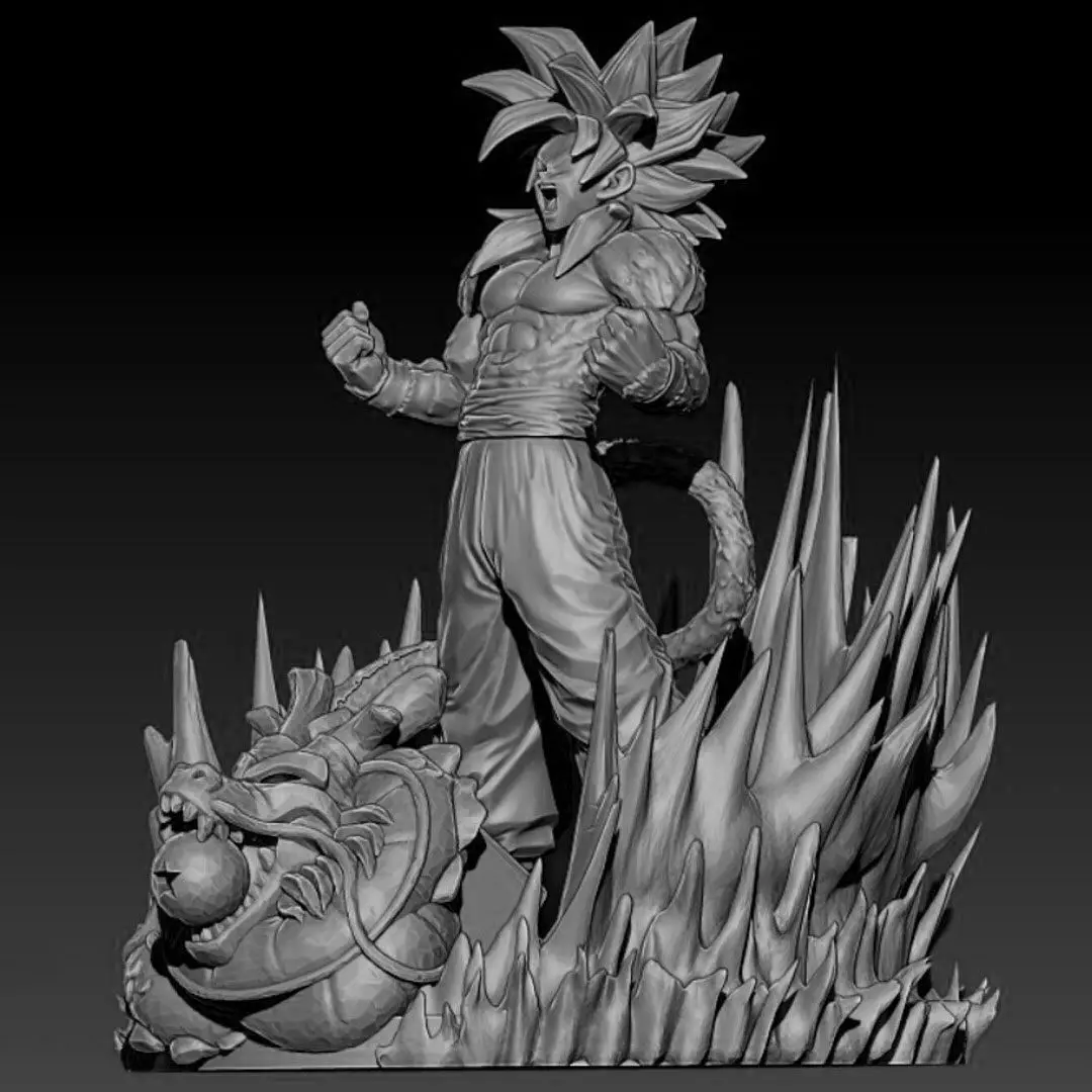 Goku SS4 Statue 3D print model_2