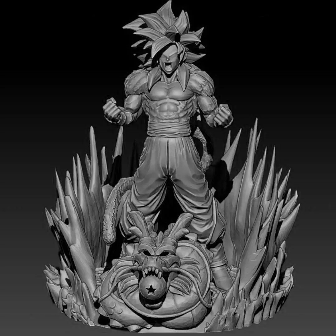 Goku SS4 Statue 3D print model_1
