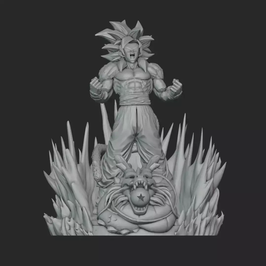 Goku SS4 Statue 3D print model_4