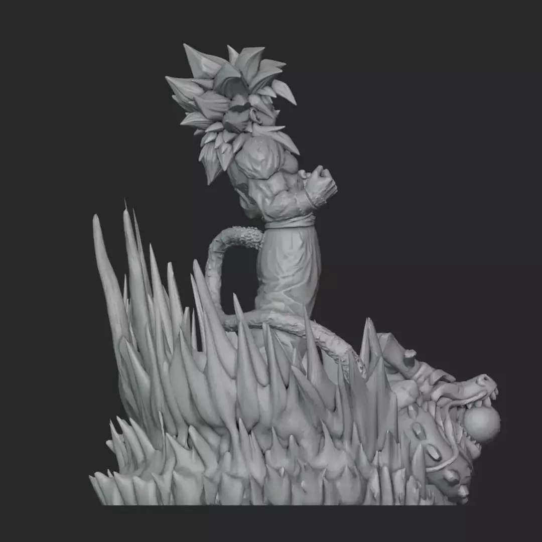 Goku SS4 Statue 3D print model_7