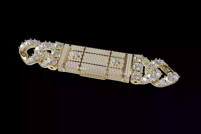 Big Diamonds 16mm Iced Out Cuban Bracelet Jewelry Design