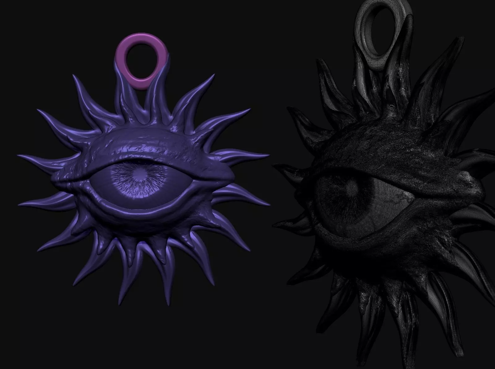Eye Pendant 3D print model_7