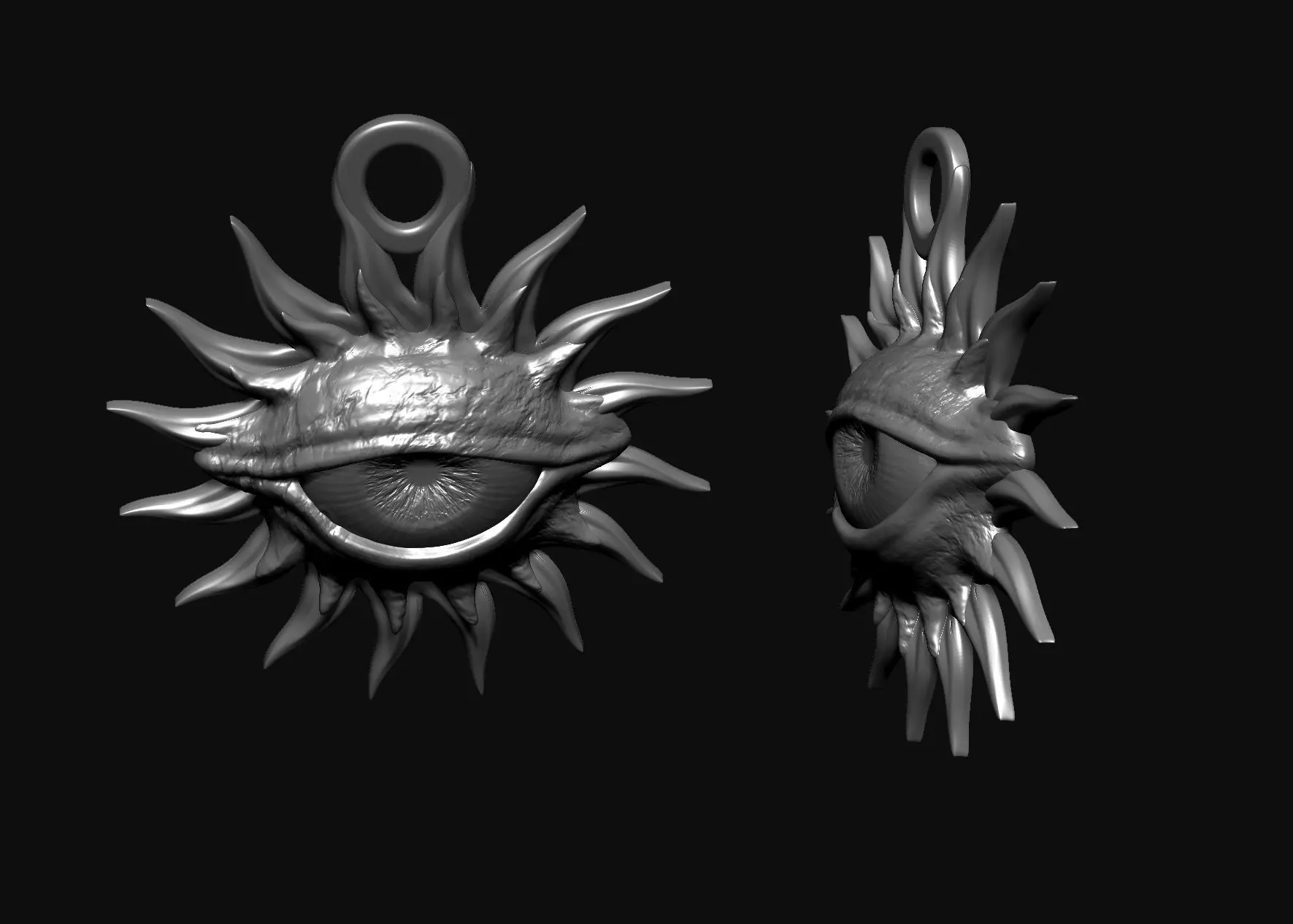 Eye Pendant 3D print model_2