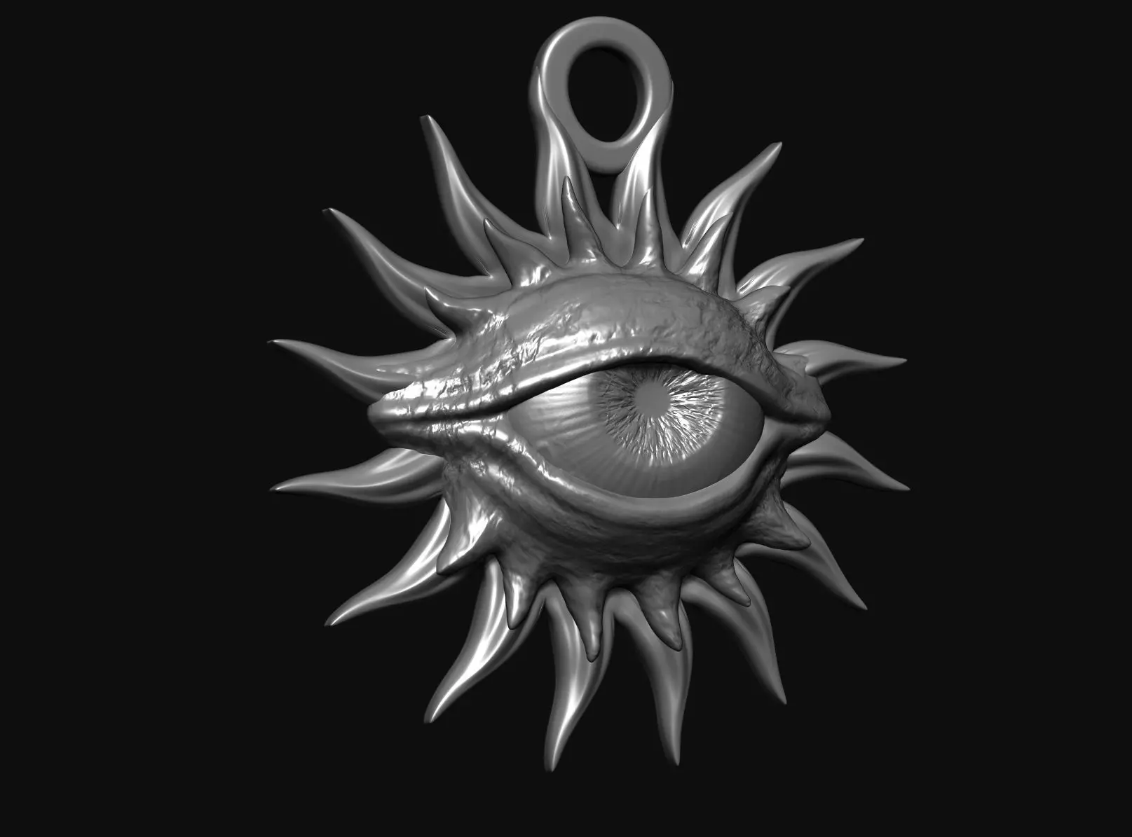Eye Pendant 3D print model_4