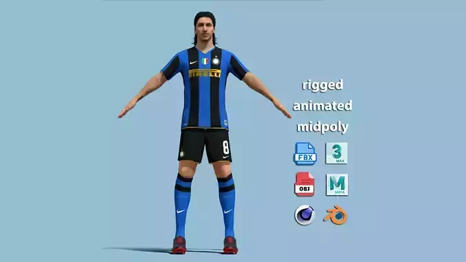 A-Pose Rigged Ibrahimovic Inter Milan 2008