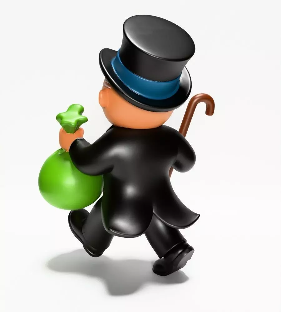 Rich Uncle Monopoly Cash Bag Hasbro toy 3D print model_10