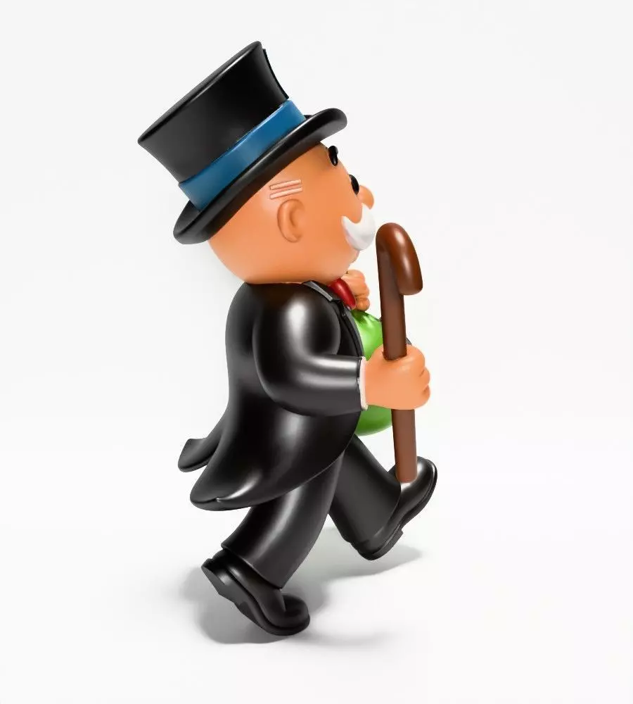 Rich Uncle Monopoly Cash Bag Hasbro toy 3D print model_16