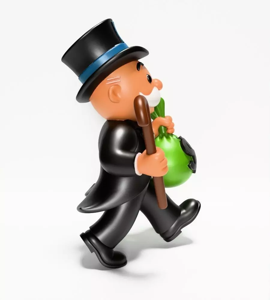 Rich Uncle Monopoly Cash Bag Hasbro toy 3D print model_17