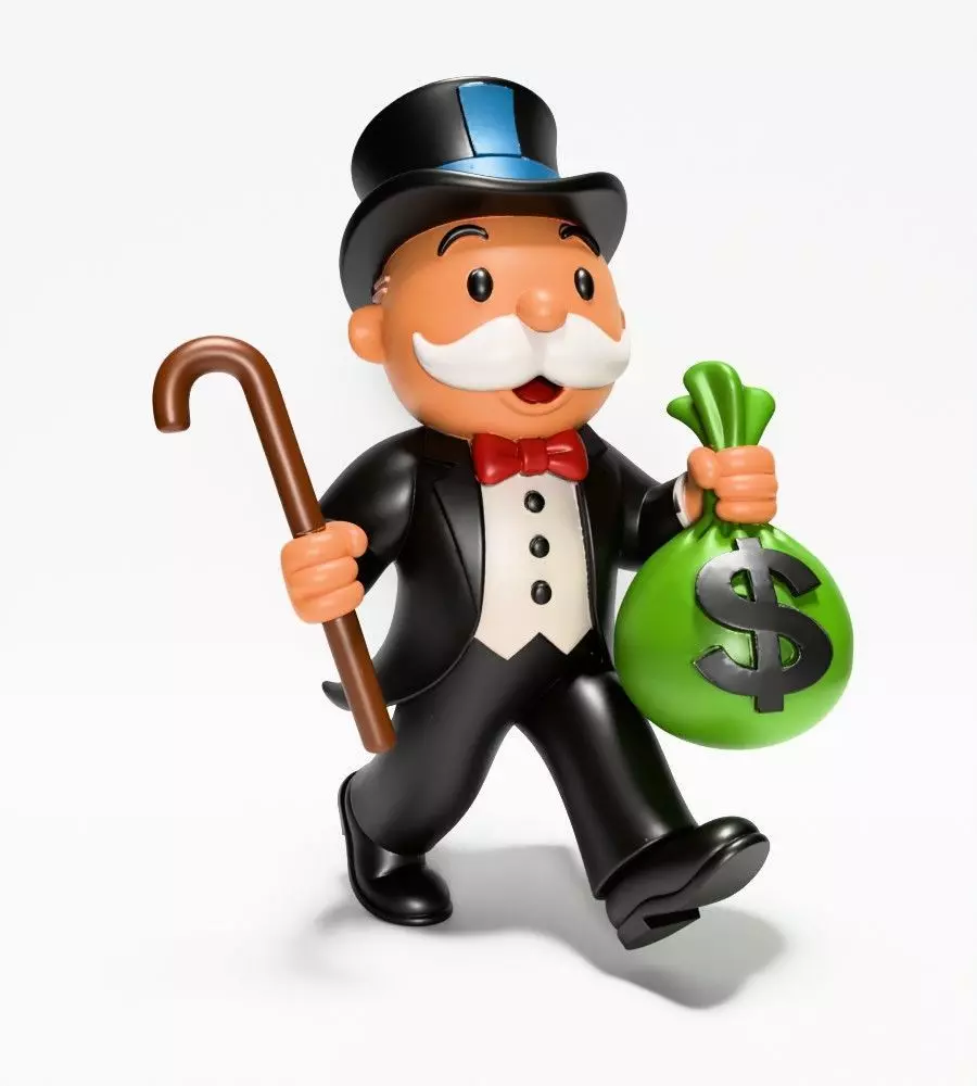 Rich Uncle Monopoly Cash Bag Hasbro toy 3D print model_21