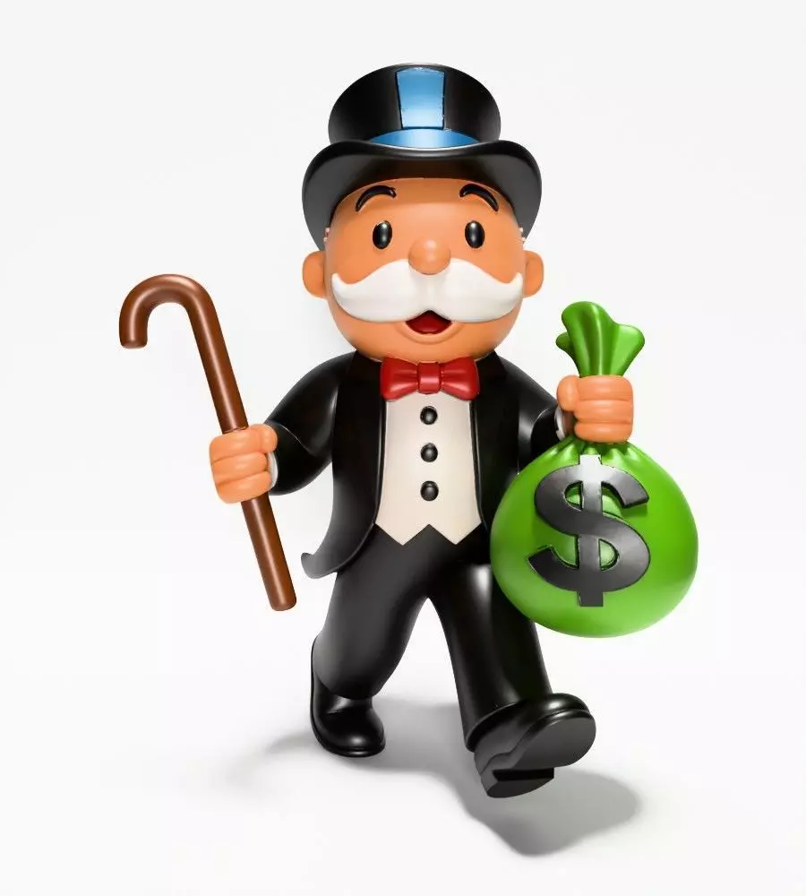 Rich Uncle Monopoly Cash Bag Hasbro toy 3D print model_22