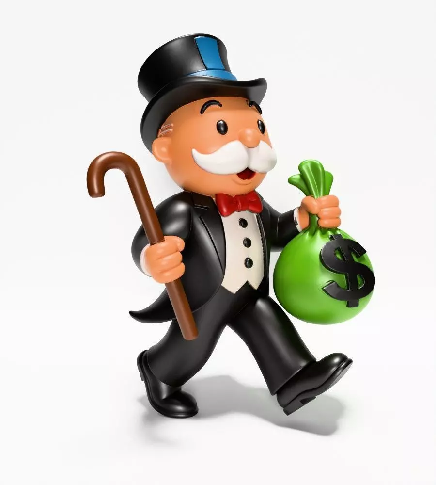 Rich Uncle Monopoly Cash Bag Hasbro toy 3D print model_20