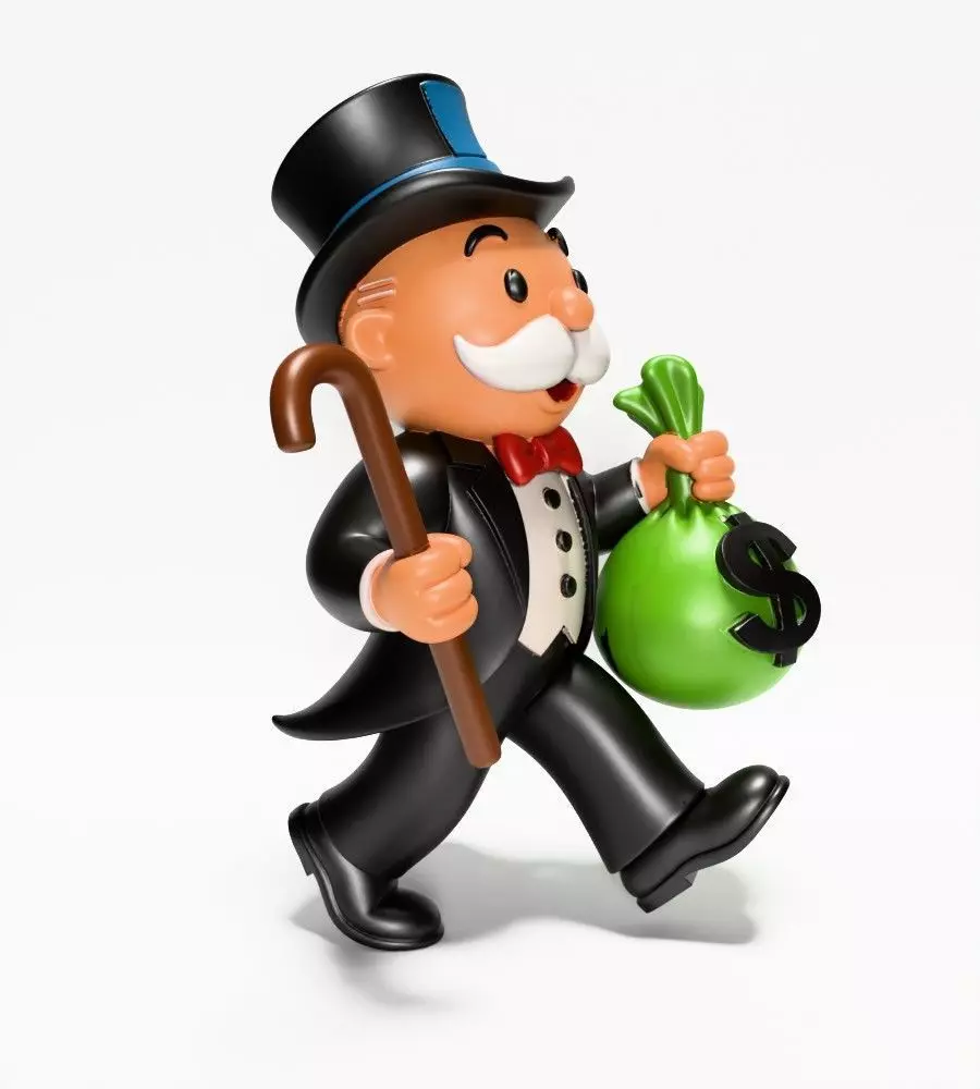 Rich Uncle Monopoly Cash Bag Hasbro toy 3D print model_19