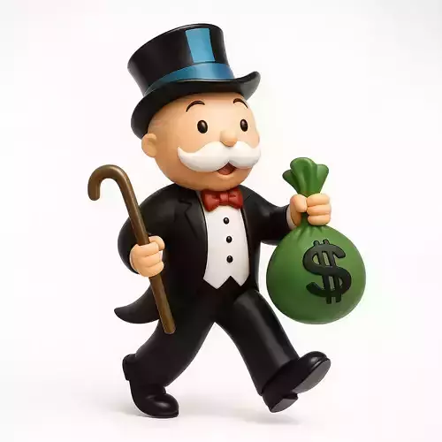 Rich Uncle Monopoly Cash Bag Hasbro toy