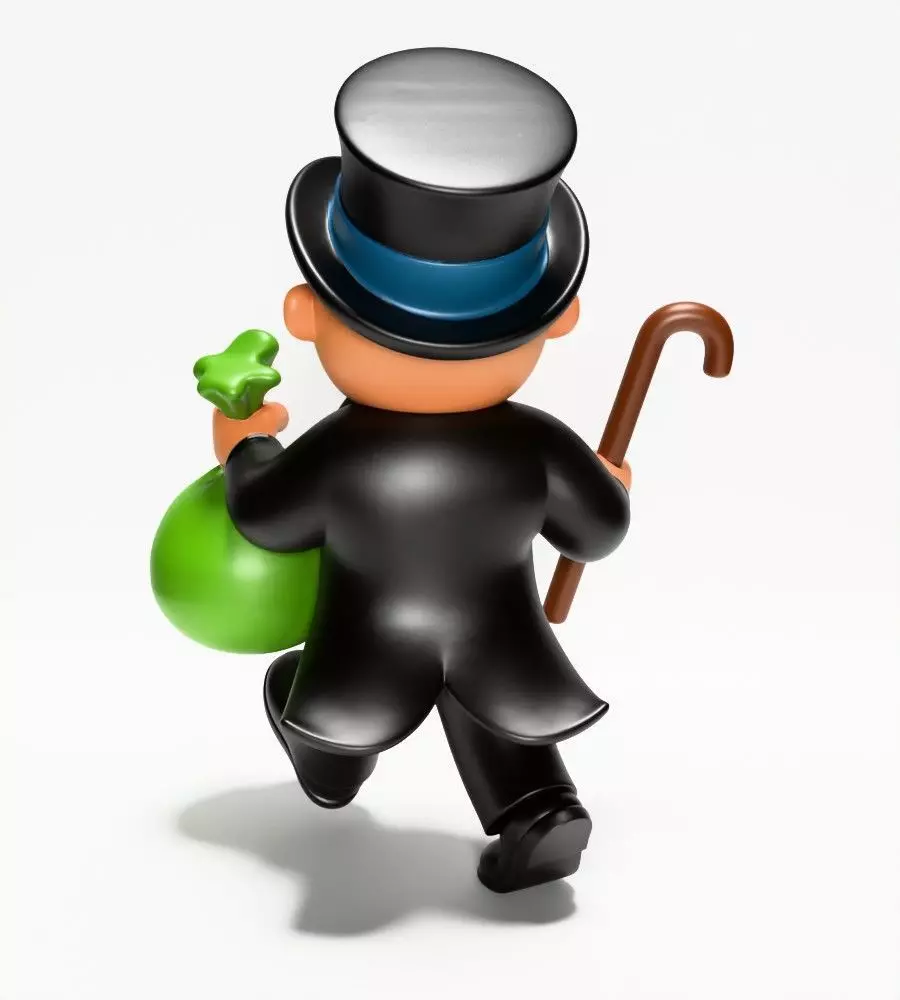 Rich Uncle Monopoly Cash Bag Hasbro toy 3D print model_11