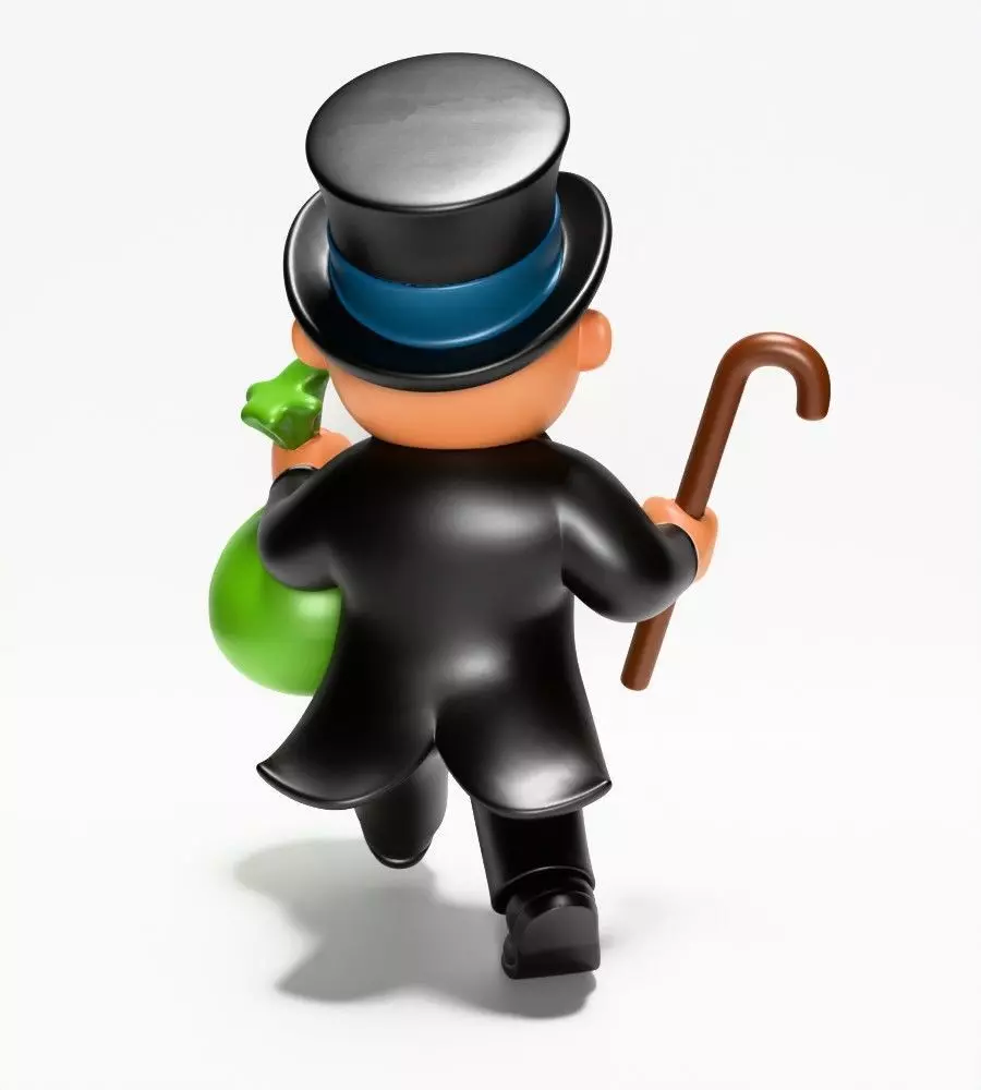 Rich Uncle Monopoly Cash Bag Hasbro toy 3D print model_12