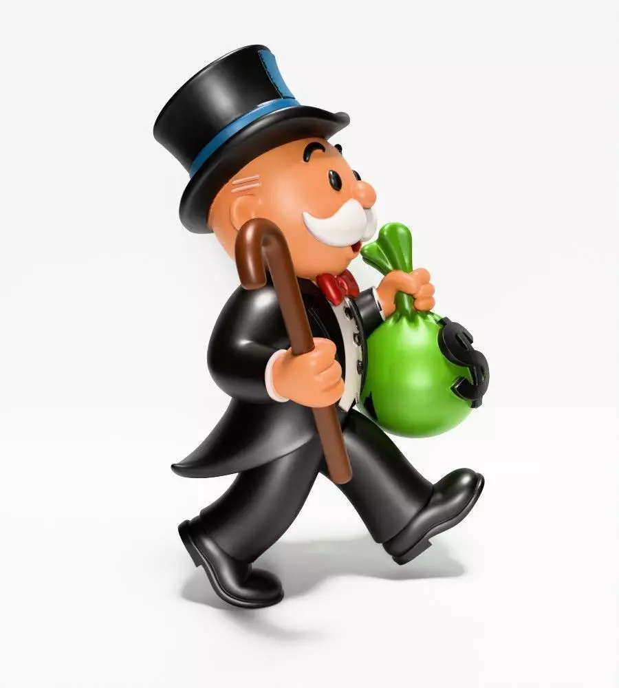 Rich Uncle Monopoly Cash Bag Hasbro toy 3D print model_18