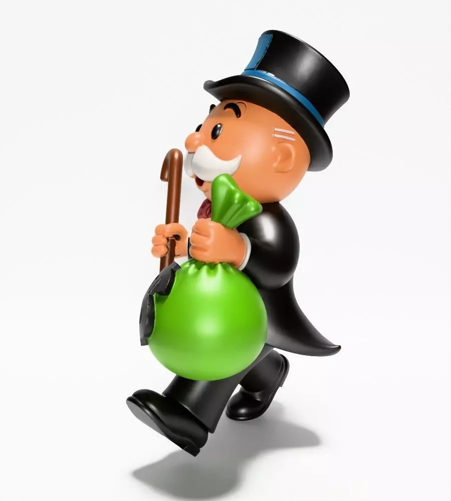 Rich Uncle Monopoly Cash Bag Hasbro toy 3D print model_5