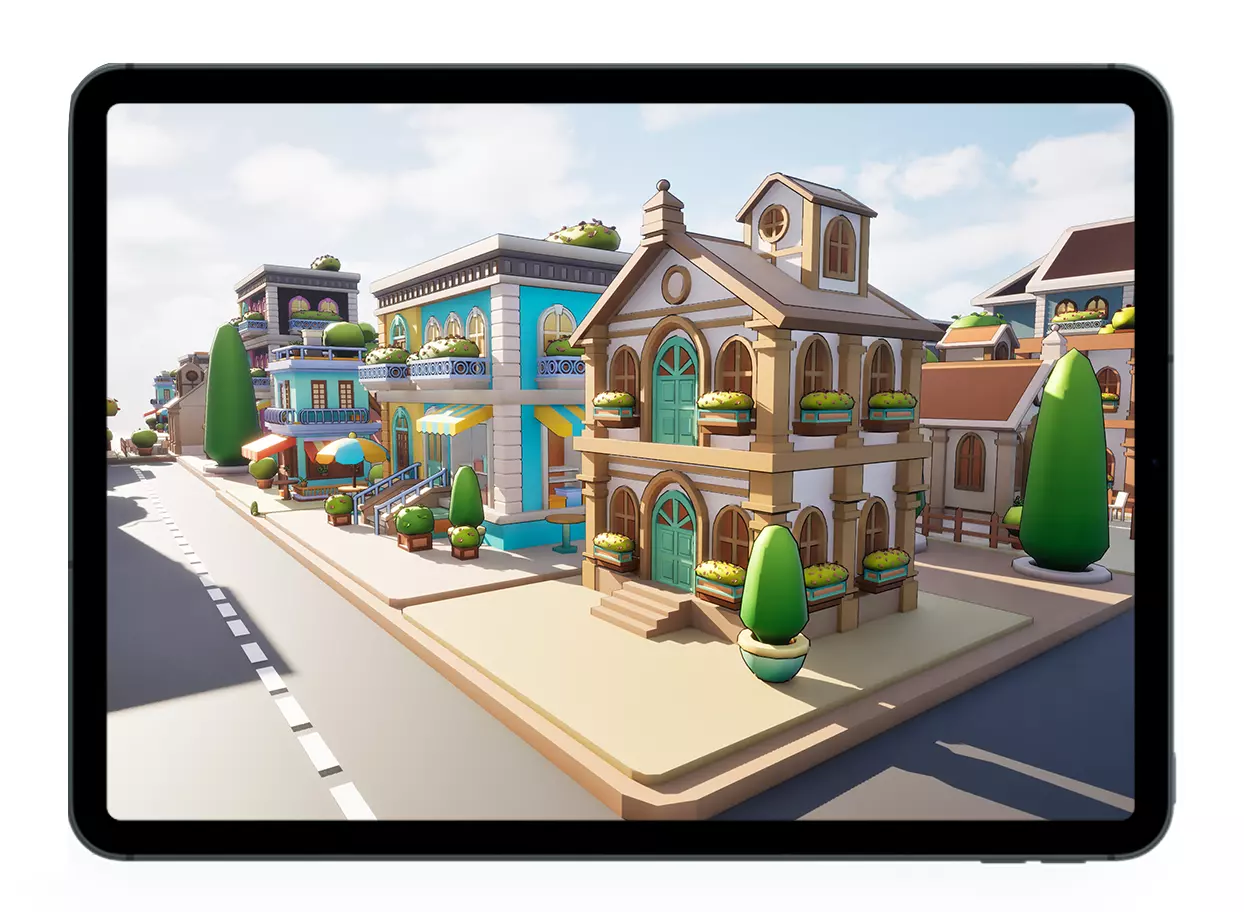 Small Town Pakage Low-poly 3D model_10