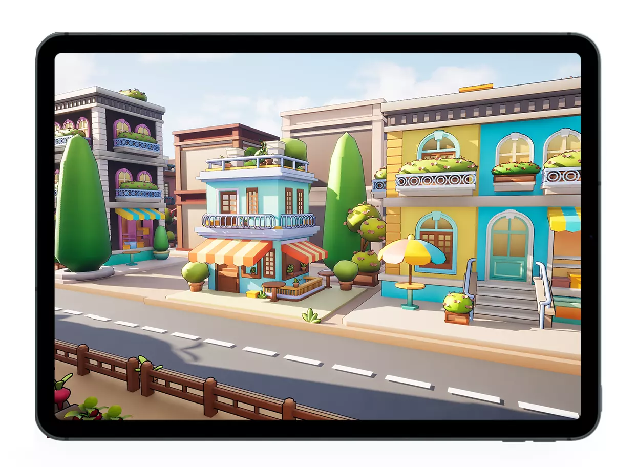 Small Town Pakage Low-poly 3D model_7