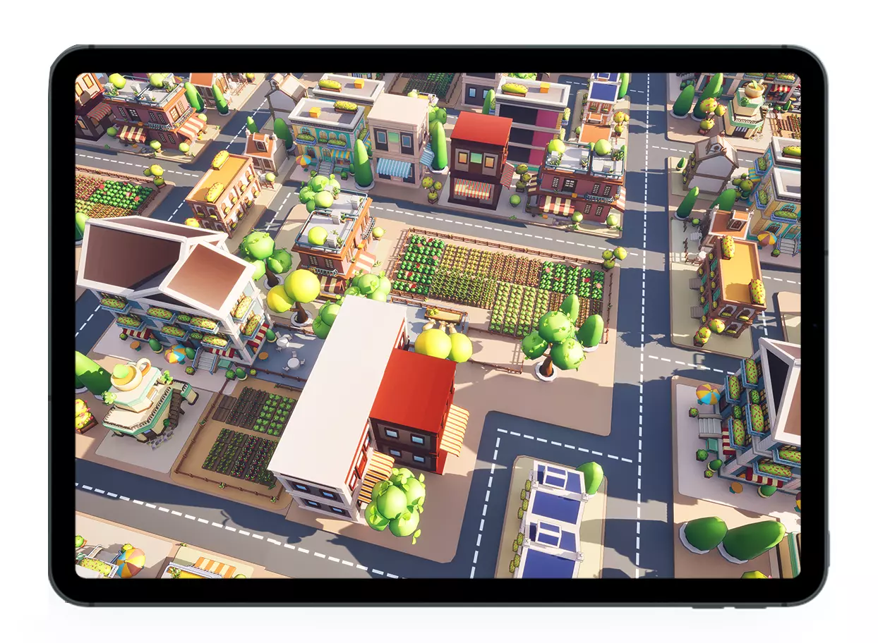 Small Town Pakage Low-poly 3D model_6