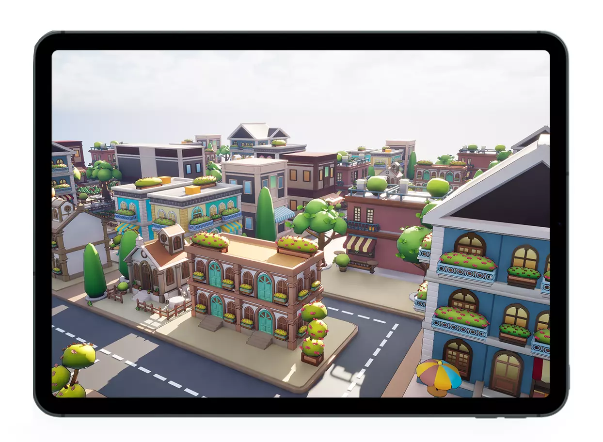 Small Town Pakage Low-poly 3D model_8