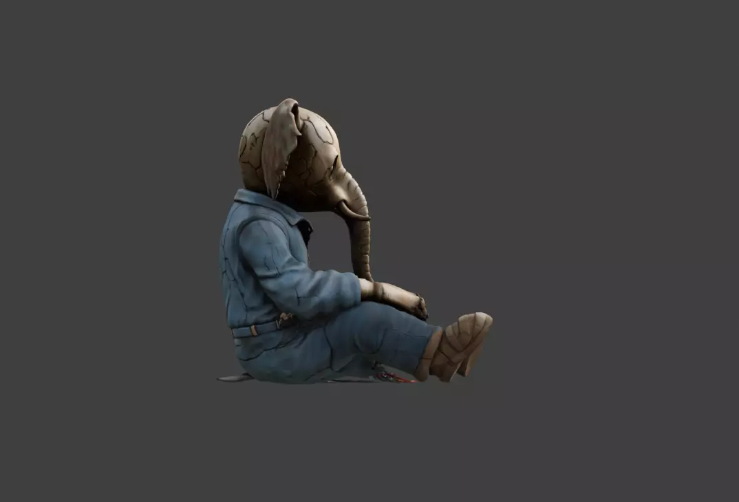 Animatron Elephant Low-poly 3D model_2